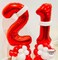Red 21 Number Balloons, 40 Inch Giant Number 21 Balloons Foil Mylar Helium Red (Double Number Red 21)